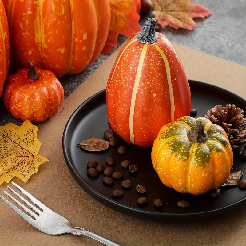 7-Piece Artificial Pumpkin Set – Fall Halloween & Thanksgiving Decor Seasonal Home Decor SPOT