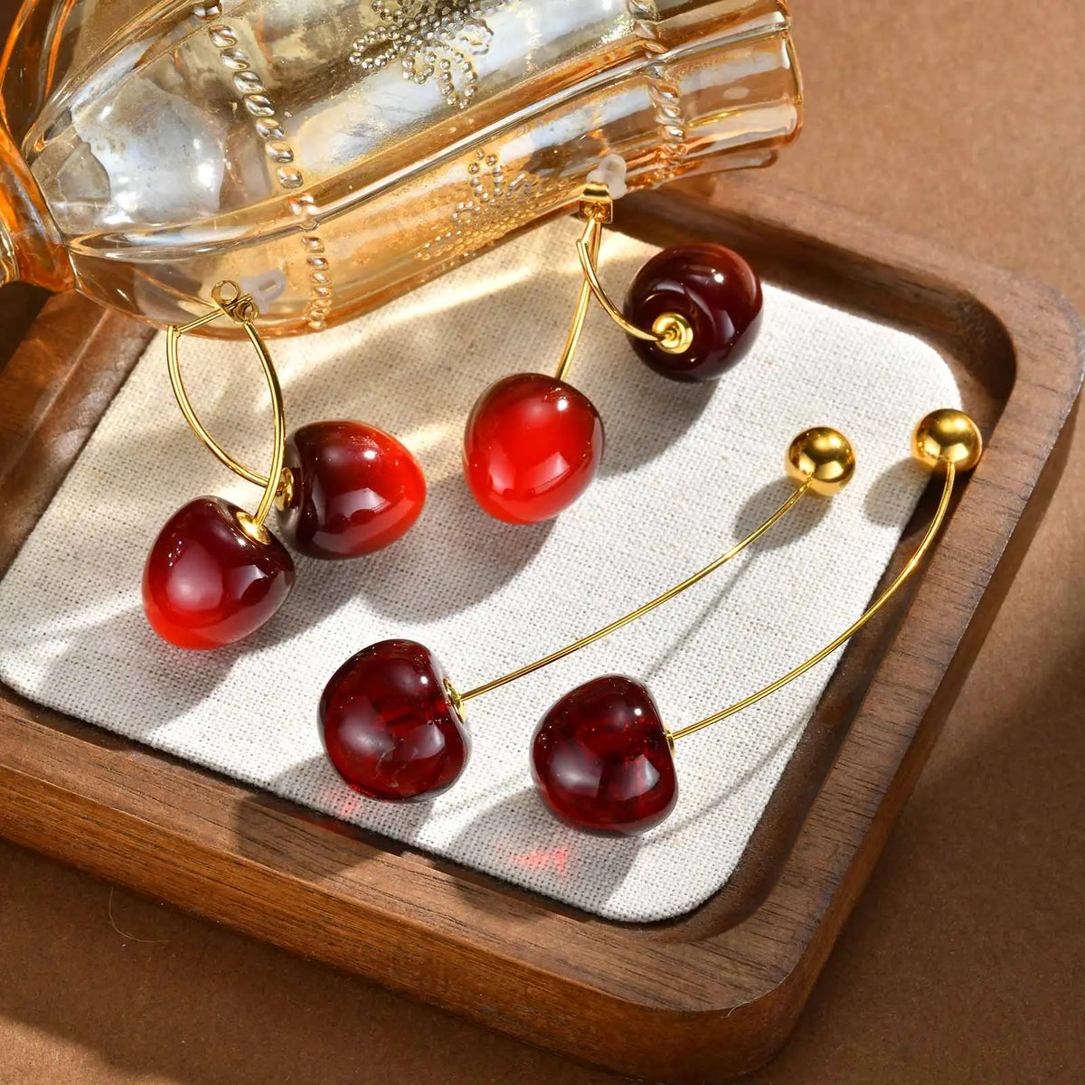 Sweet Cherry Dangle Earrings – Stainless Steel Kpop Jewelry Dangle Earrings SPOT