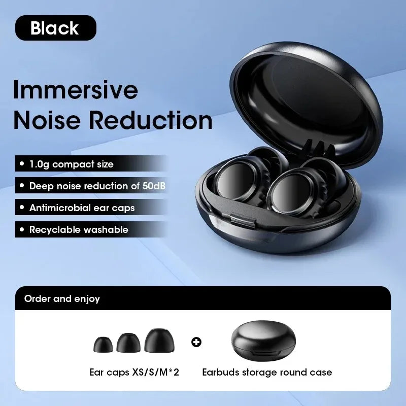 Soft Silicone Reusable Ear Plugs – Sleep, Swim & Concerts Silicone Ear Plugs SPOT Black