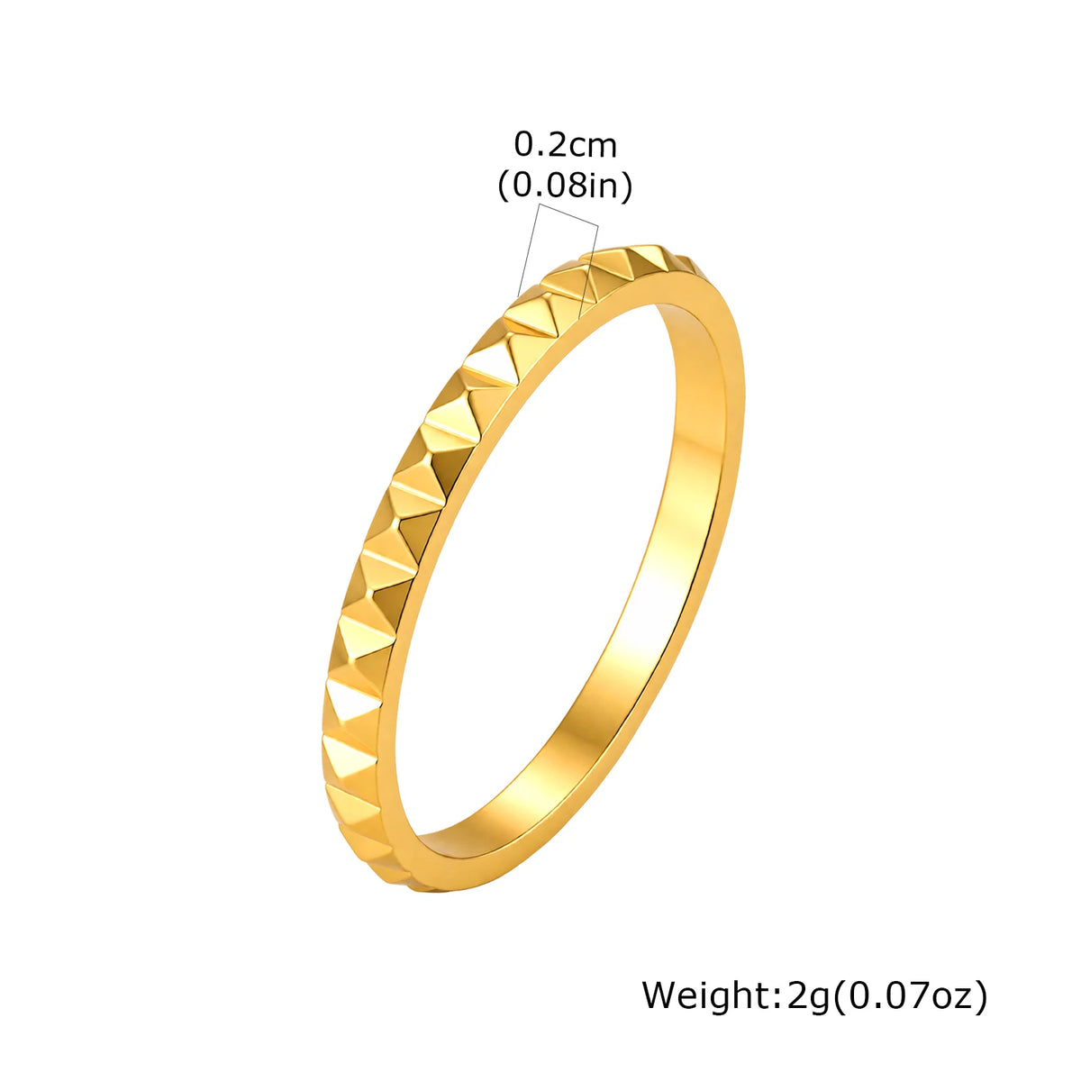 Stackable Wave Ring – 18K Gold Stainless Steel Band for Women Stackable Band Ring SPOT RC-1003G 8