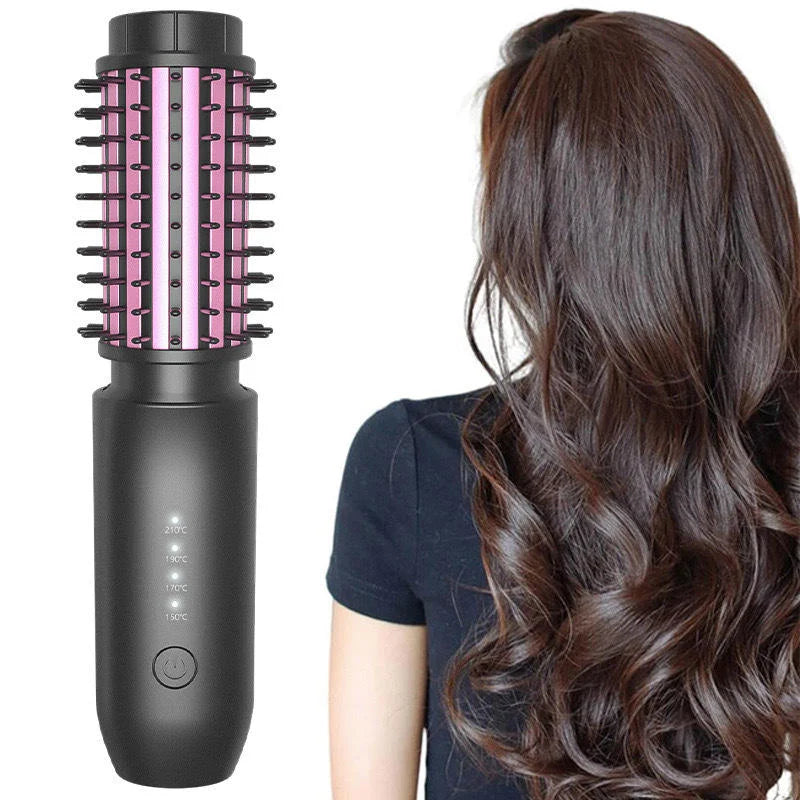 3-in-1 Cordless USB Hot Comb & Hair Straightener Brush Hot Comb Hair Styler SPOT