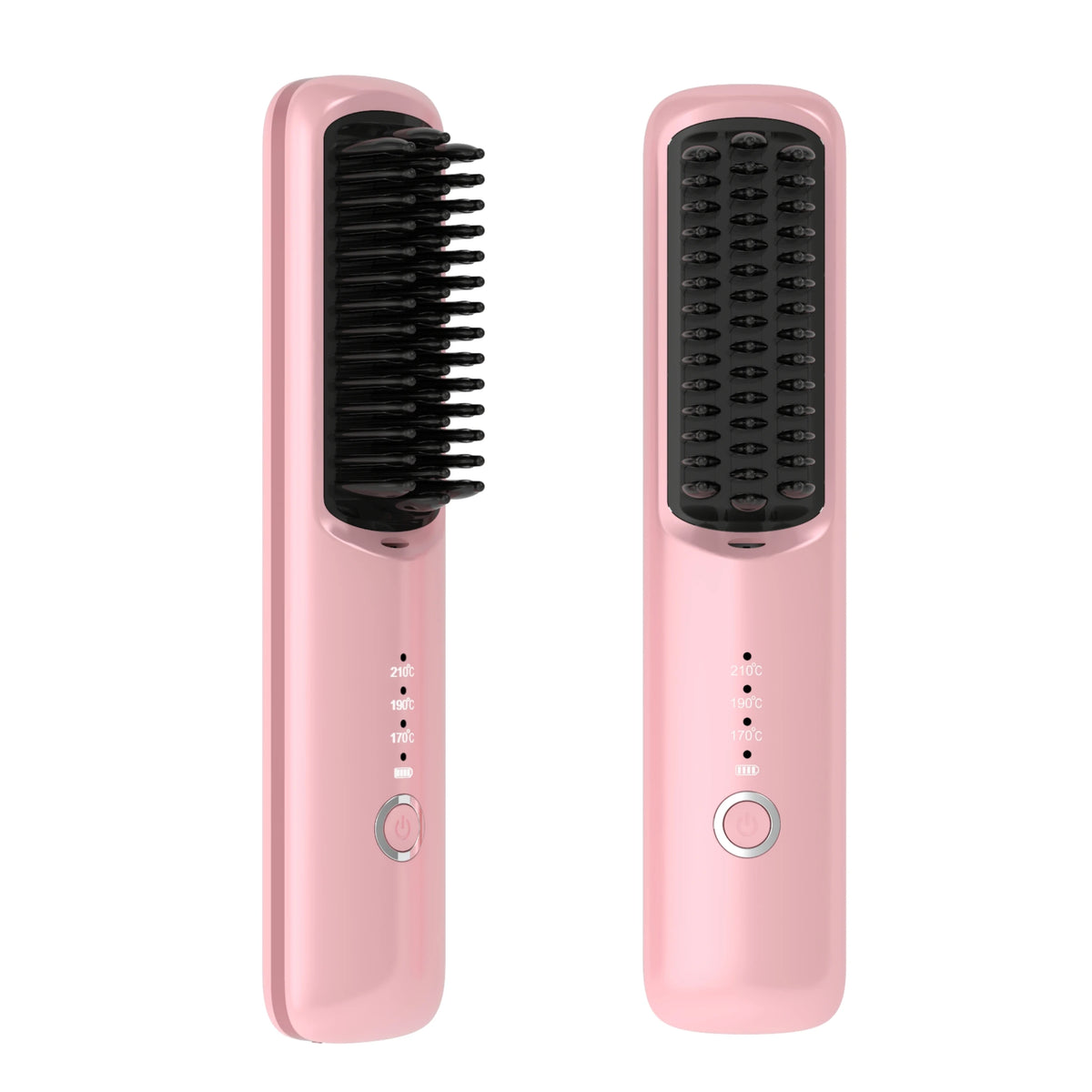 Wireless Ceramic Ionic Hair Straightener Brush – 2-in-1 USB Hair Straightener Brush SPOT Pink USB Type-C
