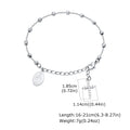 Virgin Mary Rosary Bracelet – Stainless Steel Cross Charm Religious Charm Bracelet SPOT BR-1771S