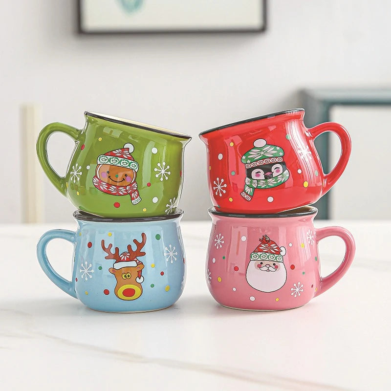 Santa Claus Ceramic Mousse Cup 5oz – 8 Colors | Kids Xmas Mug Ceramic Holiday Mug SPOT