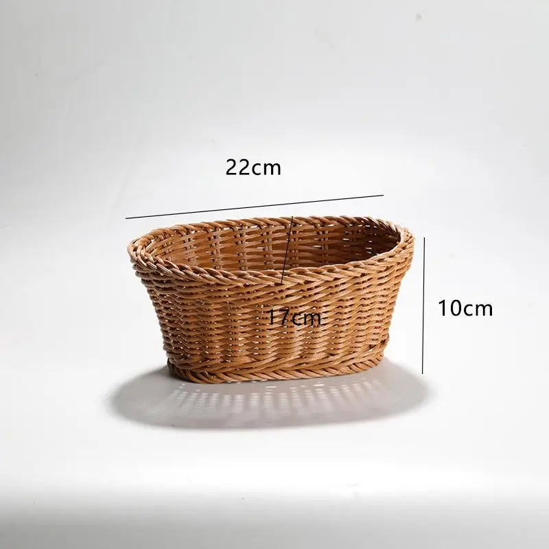 Woven Rattan-Style Serving Basket – Bread, Fruit & Veggie Tray Woven Serving Basket SPOT A10