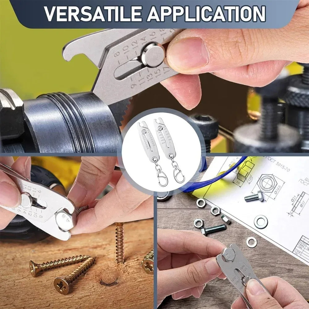 Portable Thread Gauge – Bolt & Nut Size Checker Keychain Thread Size Gauge SPOT