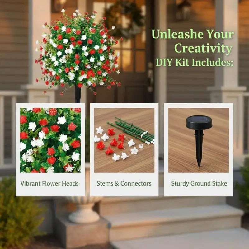 18-Inch Faux Petunia Stems with Stake – Outdoor & Indoor Décor Artificial Flower Stem SPOT