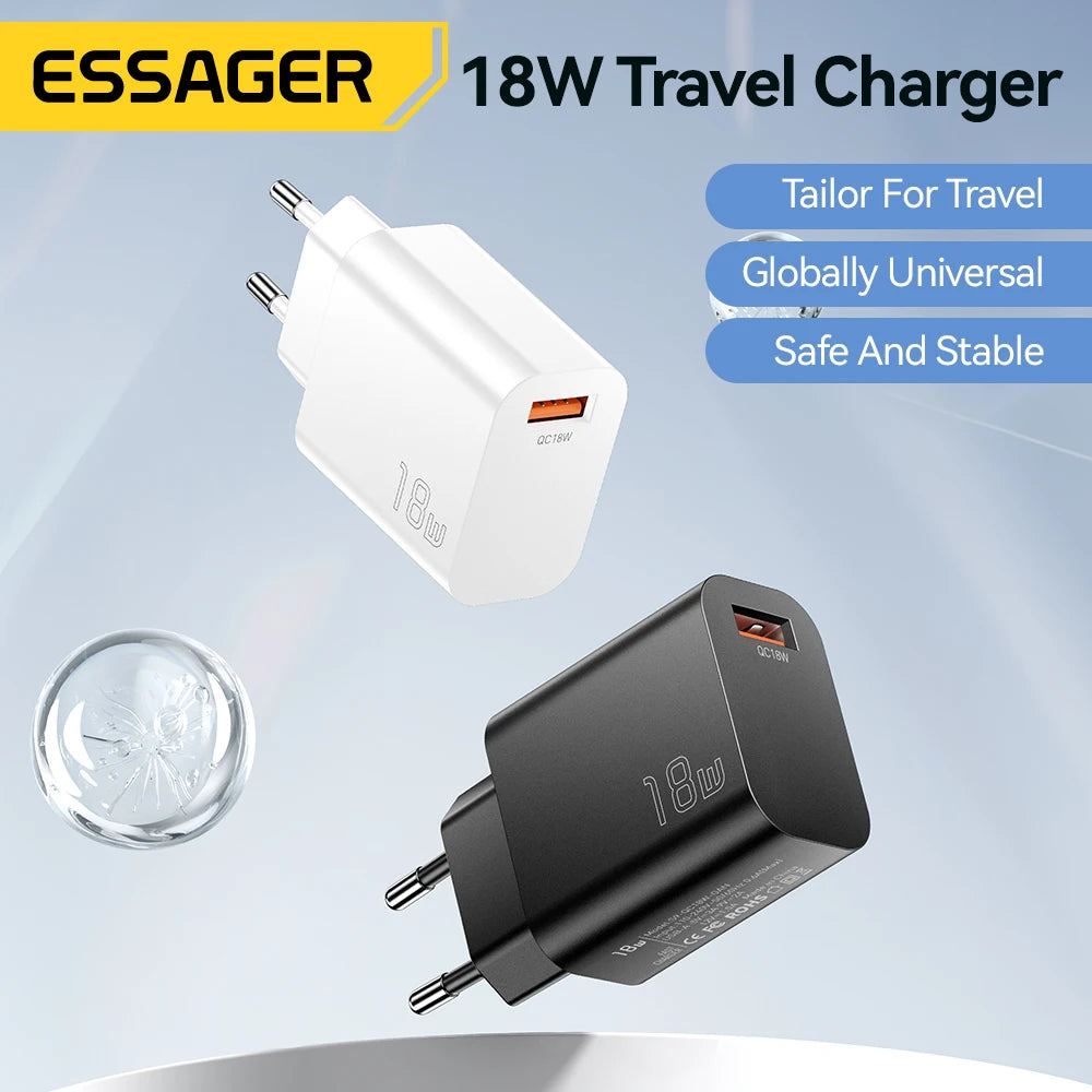 Essager 18W QC 3.0 USB-A Fast Wall Charger – Multi-Device USB Wall Charger SPOT