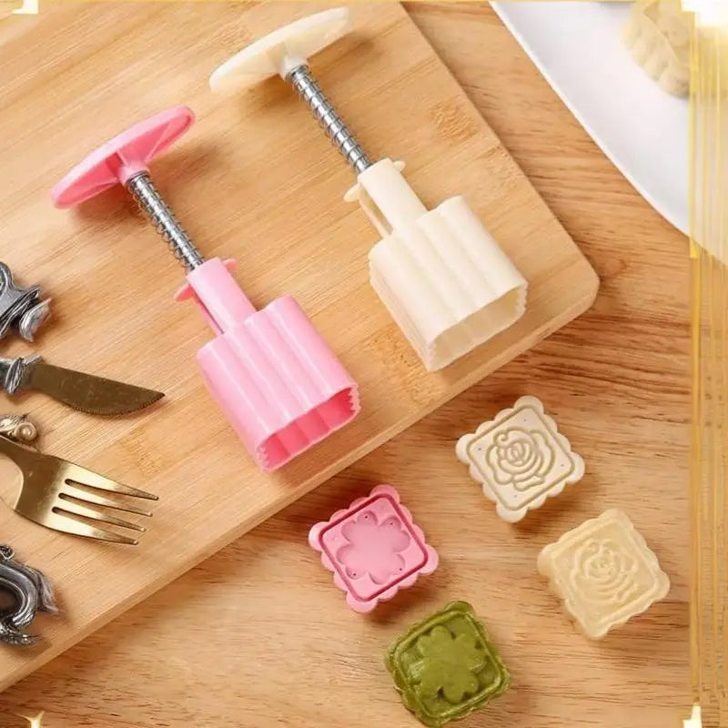 Mooncake Mold Set – 1 Press & 5 Stamps | Food-Grade DIY Pastry Baking Mold SPOT