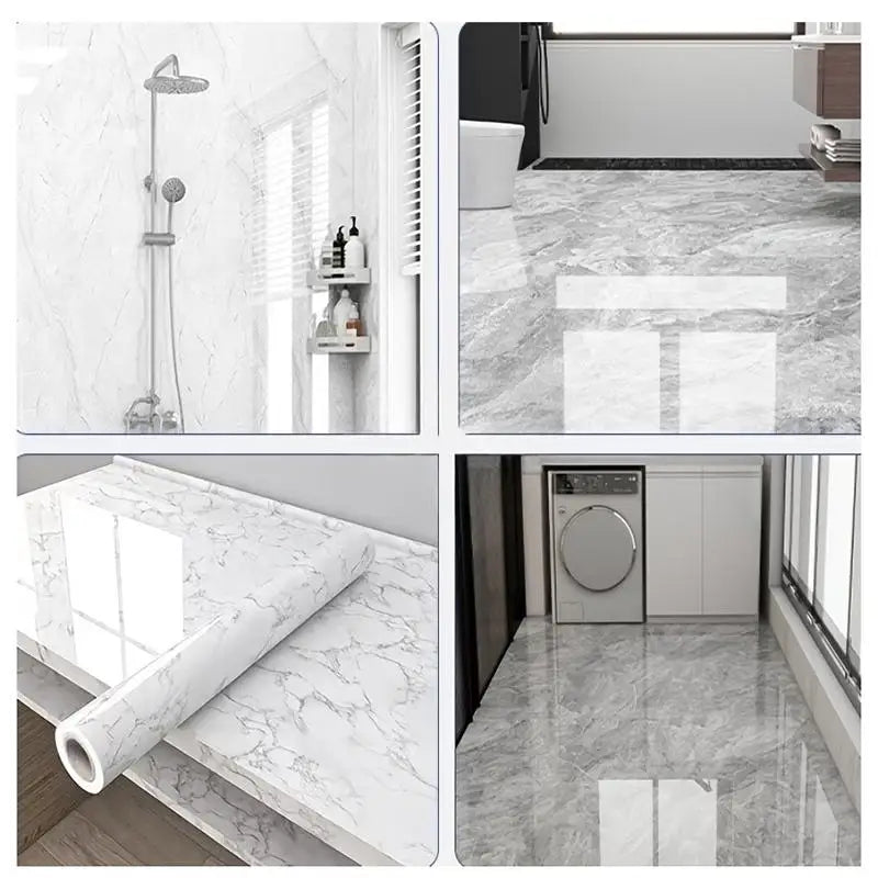 Peel & Stick Marble Floor Sticker – Waterproof PVC Roll Peel & Stick Floor Roll SPOT