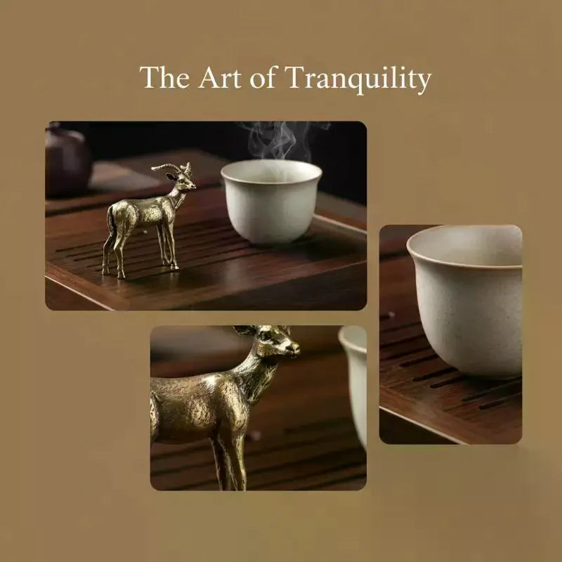 Vintage Solid Brass Antelope Figurine – Desktop & Shelf Décor Brass Figurine SPOT