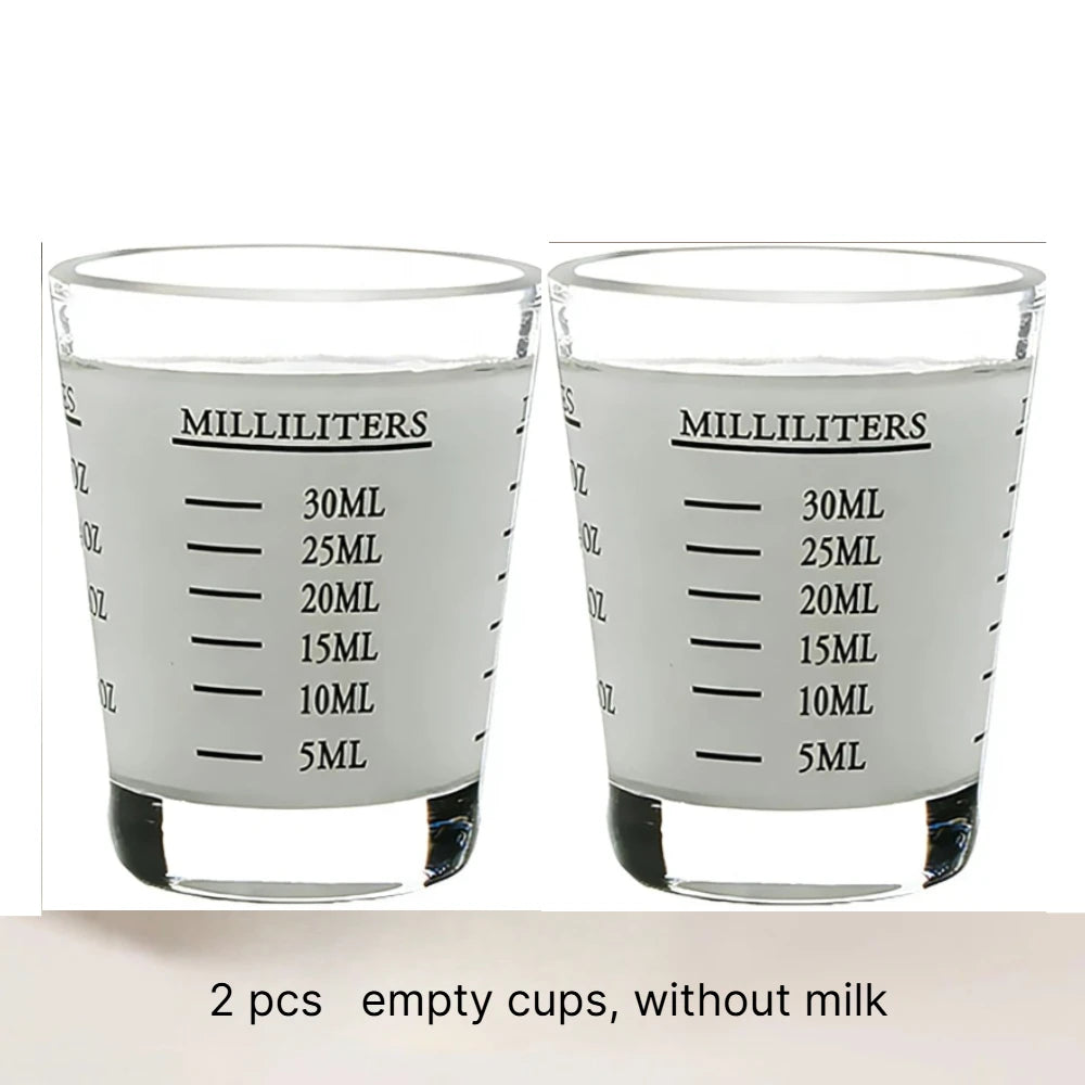 2-Pack 30ml Glass Espresso Shot Measuring Cups – Clear Scale Glass Measuring Cup SPOT 2pcs