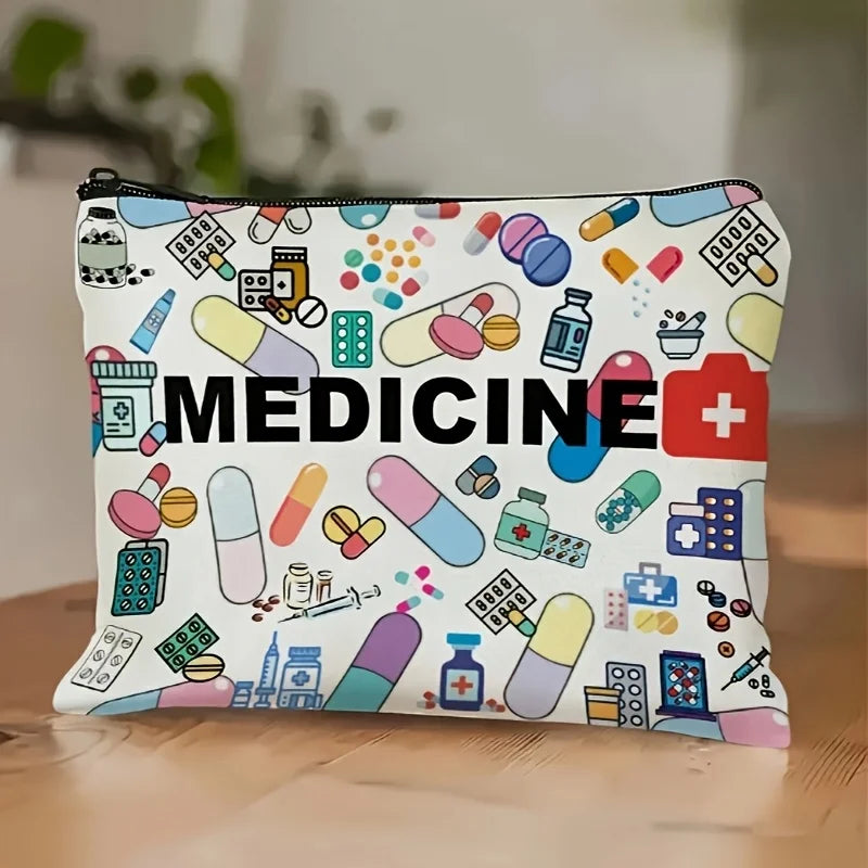 Medicine-Themed Foldable Cosmetic Travel Bag | Makeup Organizer Cosmetic Travel Bag SPOT