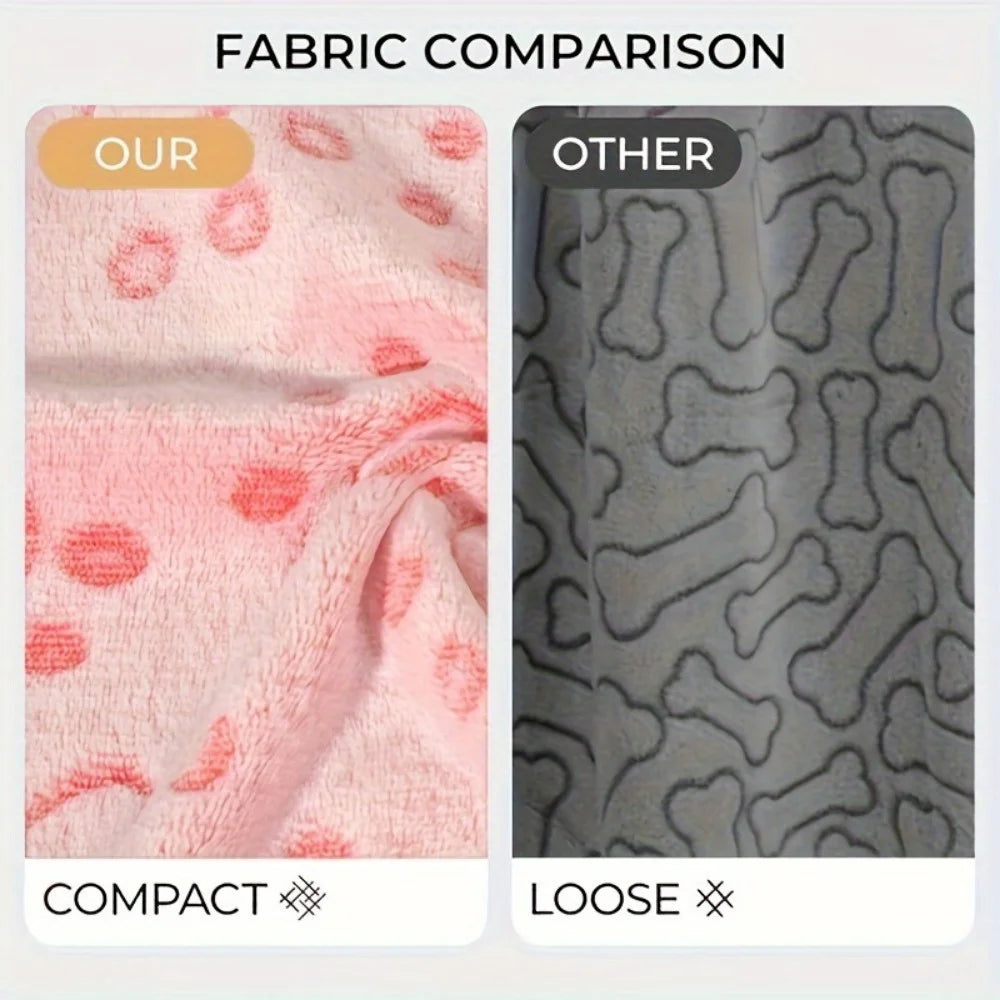 Soft Flannel Fleece Pet Blanket – Paw Print Cat & Dog Mat Pet Blanket Mat SPOT