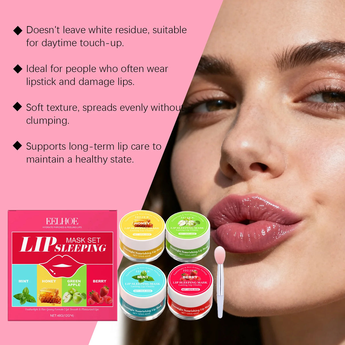 EELHOE 4-Flavor Lip Sleeping Mask Set – Hydrate & Smooth Lip Sleeping Mask SPOT
