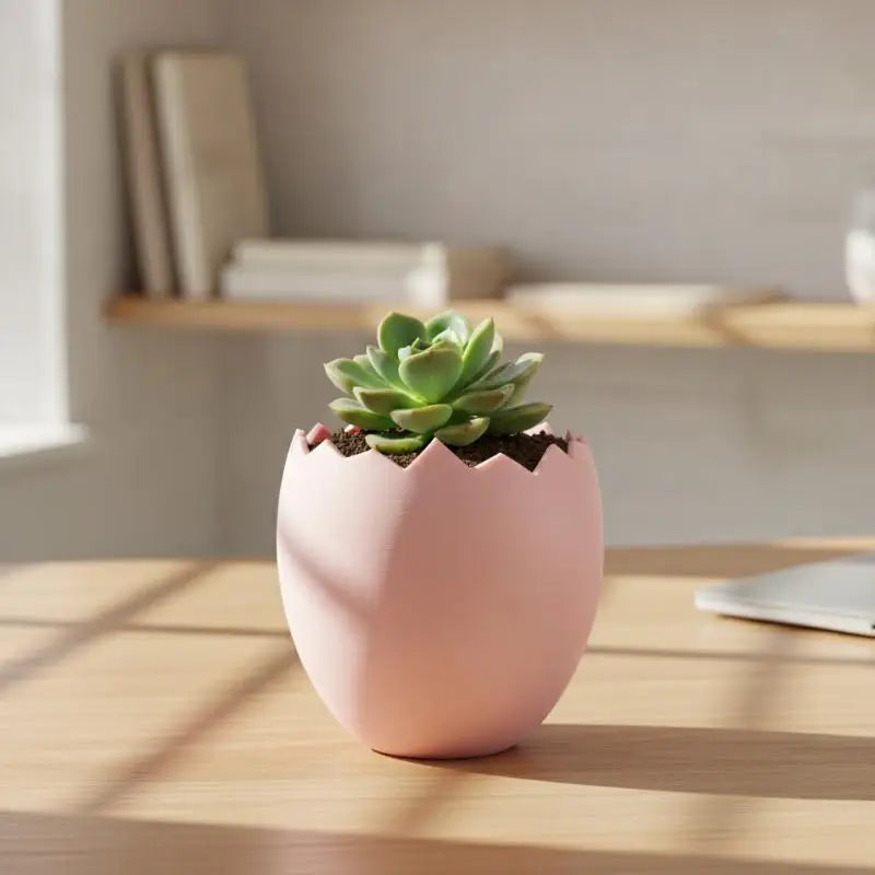 3D Printed Cracked Egg Planter – Eggshell Succulent Pot Novelty Mini Planter SPOT