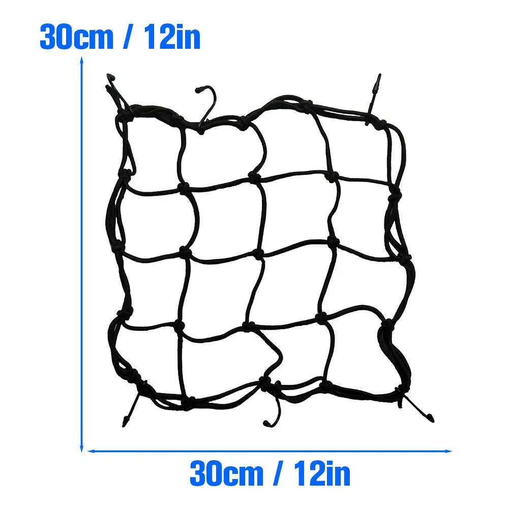 Motorcycle Luggage Net 6-Hook Bungee Mesh 30×30cm | ATV Scooter Motorcycle Luggage Net SPOT