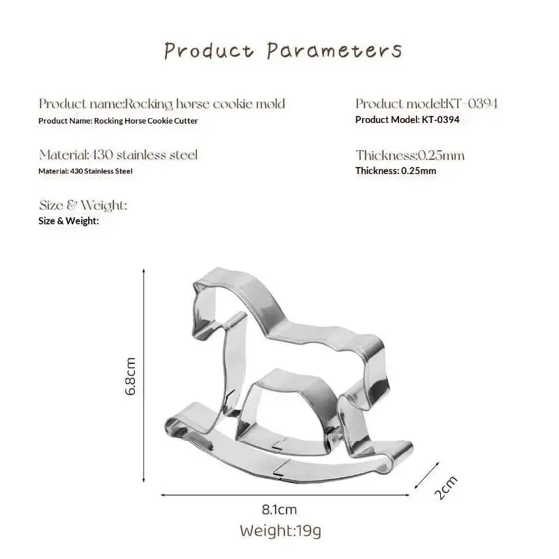 Horse Cookie Cutter – Stainless Steel Biscuit & Fondant Mold Cookie Cutter SPOT one size