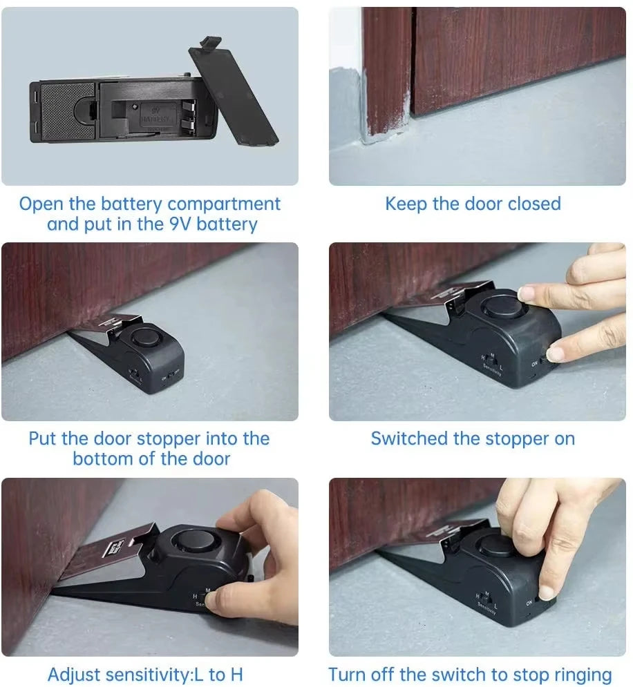 Wedge Door Stop Alarm – 120dB Portable Security Alert Door Stop Alarm SPOT
