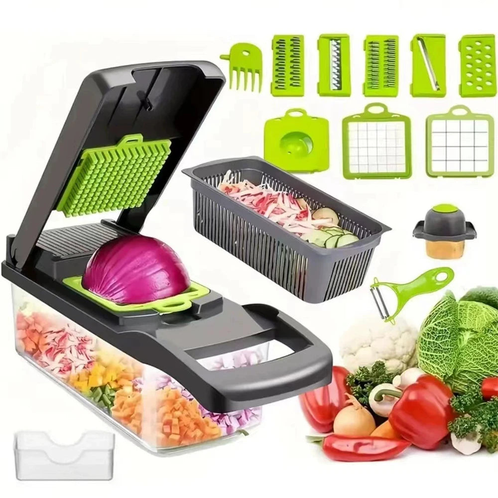 12/16-Pc Multifunctional Vegetable Slicer & Grater Set Vegetable Slicer Set SPOT 16pcs