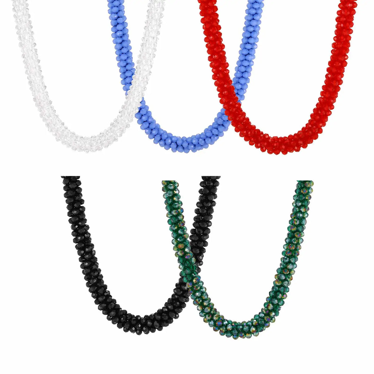 Chunky Crystal Beaded Choker Necklace – Multi-Color Women's Gift Beaded Choker Necklace SPOT