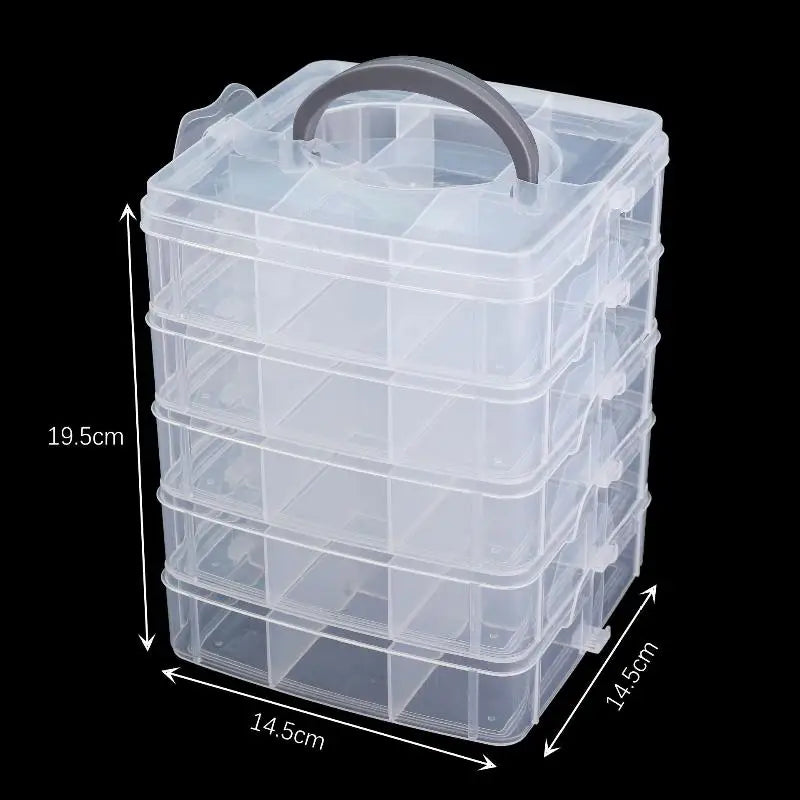 Transparent Portable Storage Box – Dustproof Jewelry Organizer Portable Storage Box SPOT 5 layers