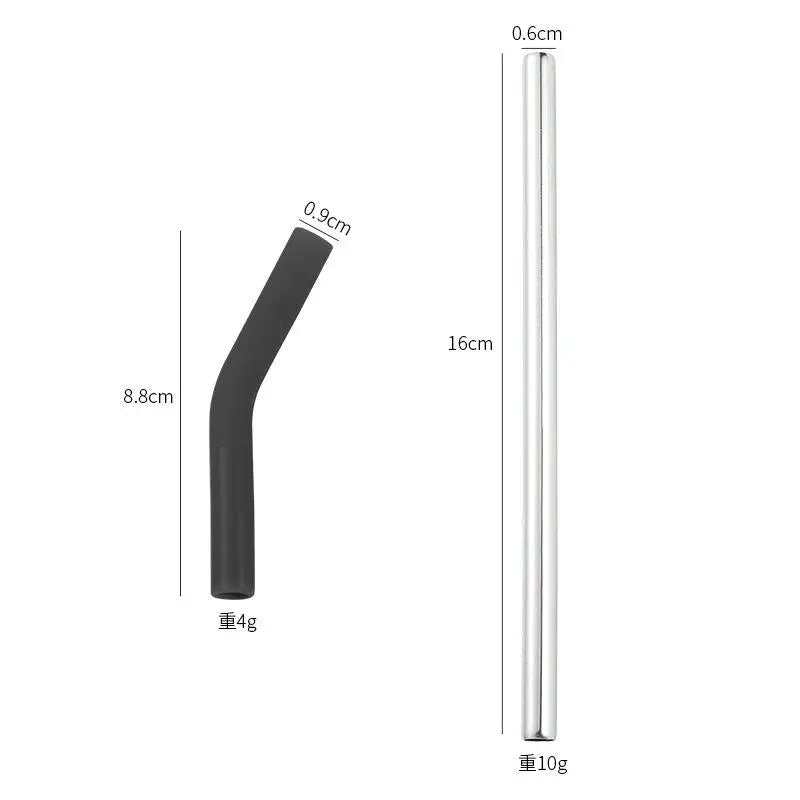 Reusable Stainless Steel Straw – Silicone Tips & Cleaning Brush Reusable Metal Straw SPOT A7