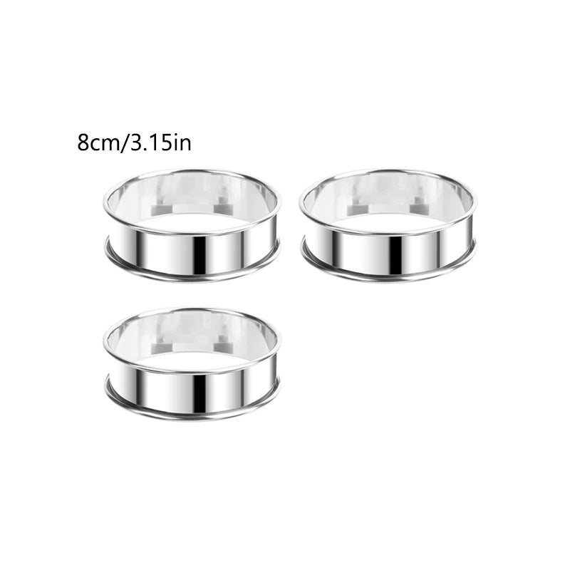 3-Pack Stainless Steel Baking Rings – Muffin, Tart & Cake Molds Baking Ring Molds SPOT 3pcs Small