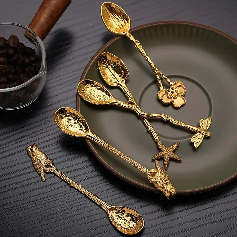 Retro Dragonfly Metal Coffee Spoon – Zinc Alloy Dessert Spoon Decorative Coffee Spoon SPOT