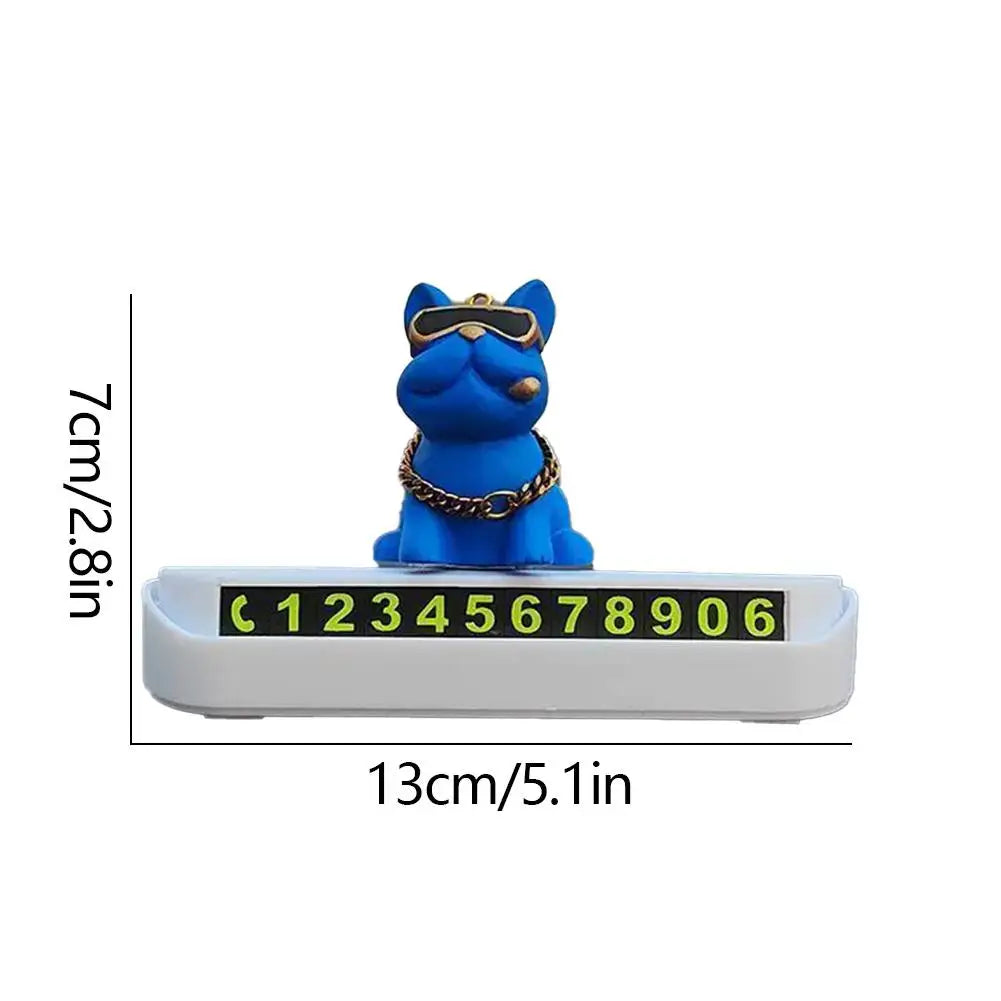 Bulldog Temporary Parking Card – Funny Car Dashboard Decor Car Dashboard Decor SPOT