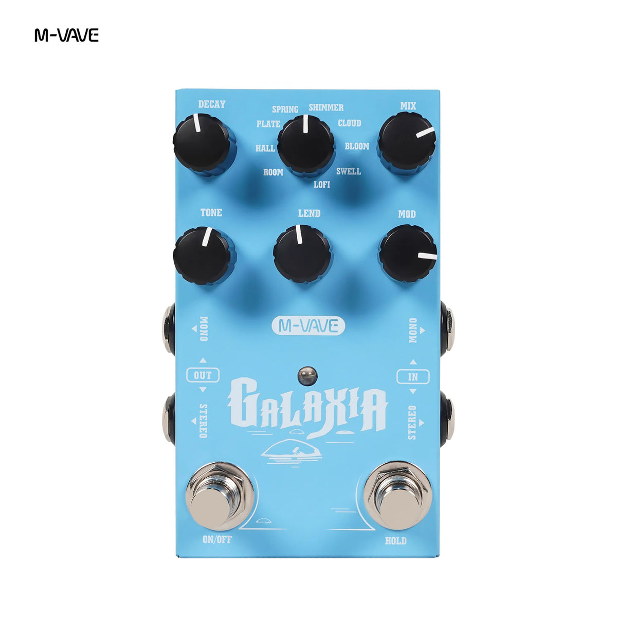 M-VAVE Galaxia Stereo Reverb Pedal – 9 Modes, Freeze, USB-C Reverb Effects Pedal SPOT Blue