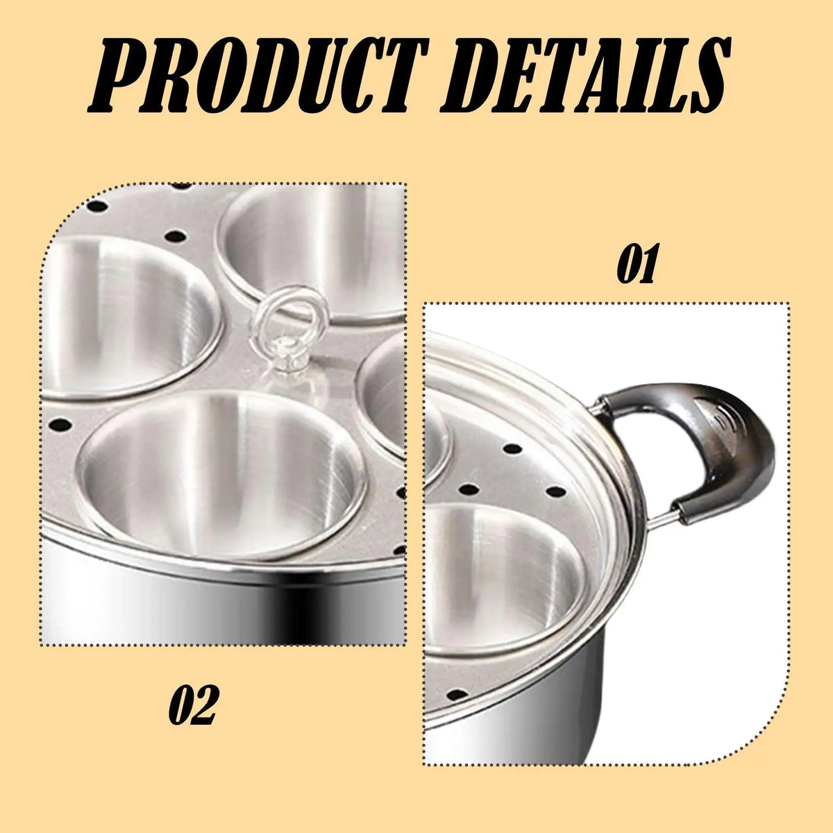 Stainless Steel Steamer Pot with Lid – Egg & Veggie Steamer Steamer Pot SPOT