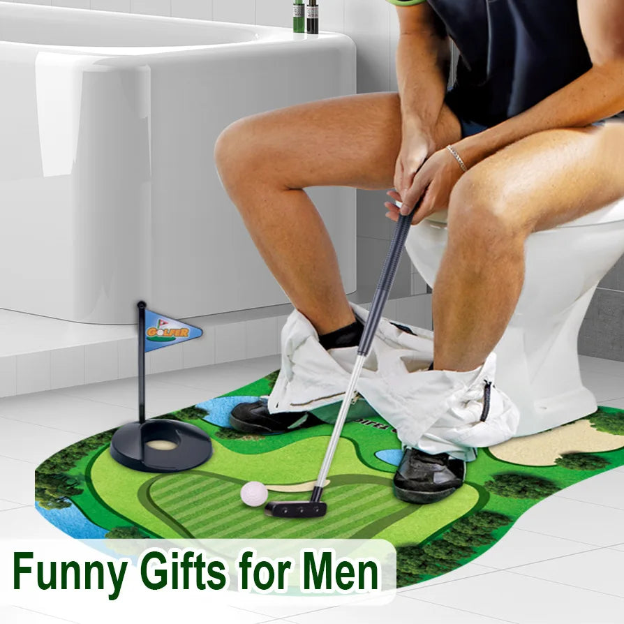 Toilet Golf Putting Set – 5-Piece Bathroom Mini Golf Gift Novelty Golf Set SPOT