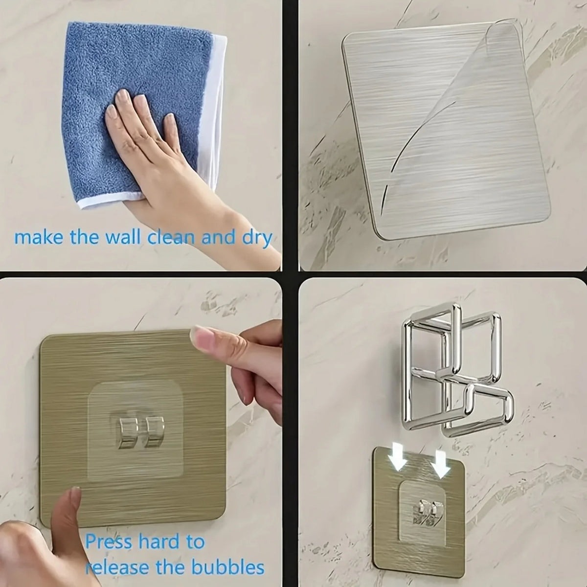 2-Pack No-Drill Self-Adhesive Wall Hooks – Kitchen & Bathroom Wall Storage Hooks SPOT