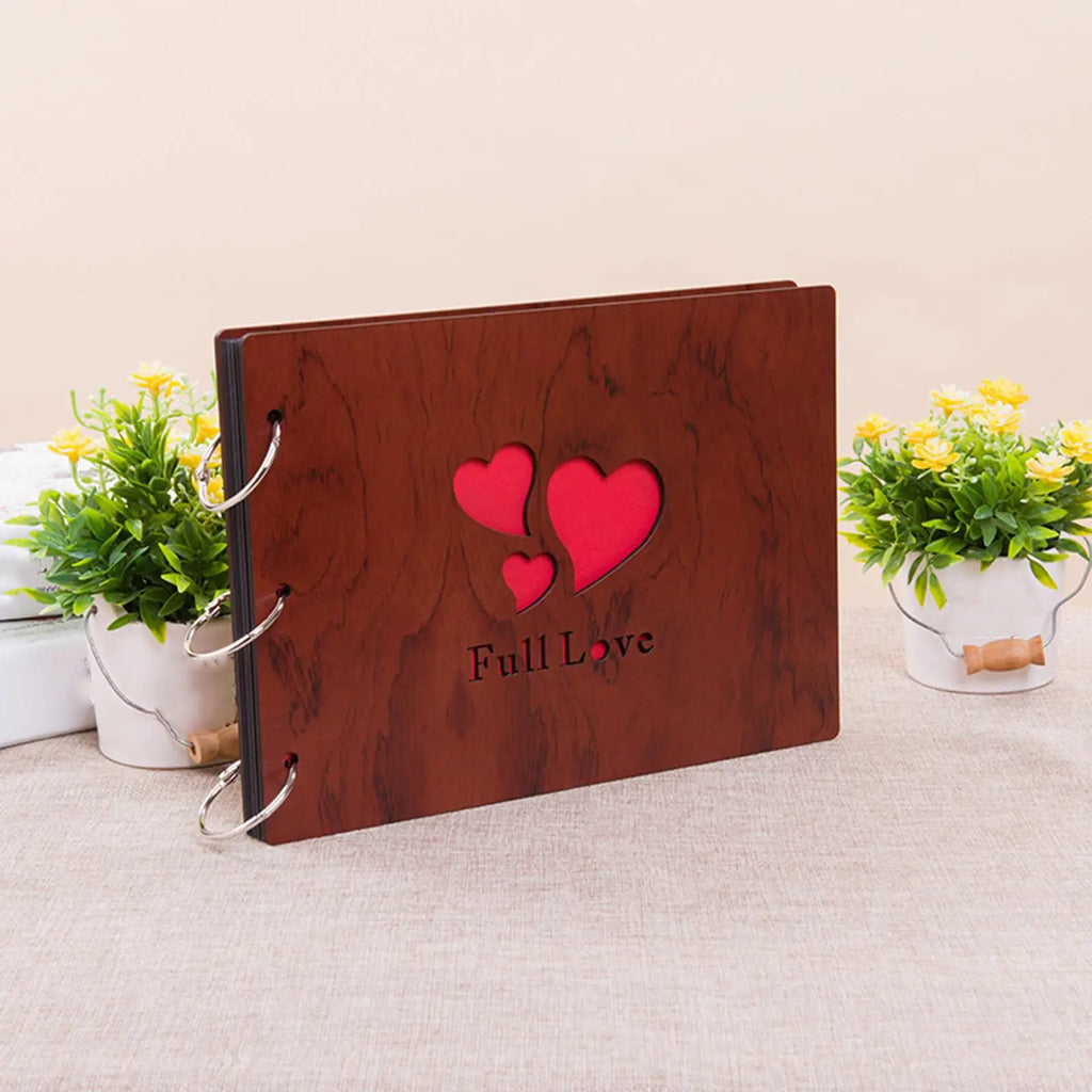 Wooden Memory Album – Guest Book & Scrapbook Photo Album Memory Scrapbook Album SPOT