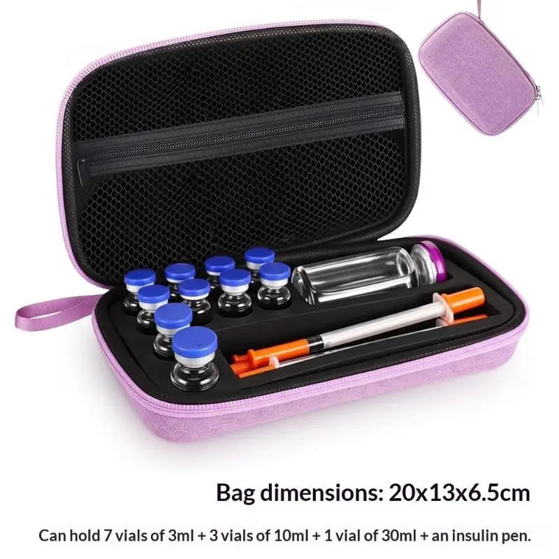 Hard Shell EVA Insulin Vial Storage Case | Travel Organizer Medical Storage Case SPOT A5