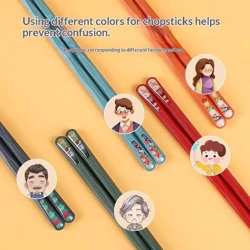 Reusable Fiberglass Chopsticks Set – Non-Slip Color-Coded 5/10/15 Pairs Chopsticks Set SPOT