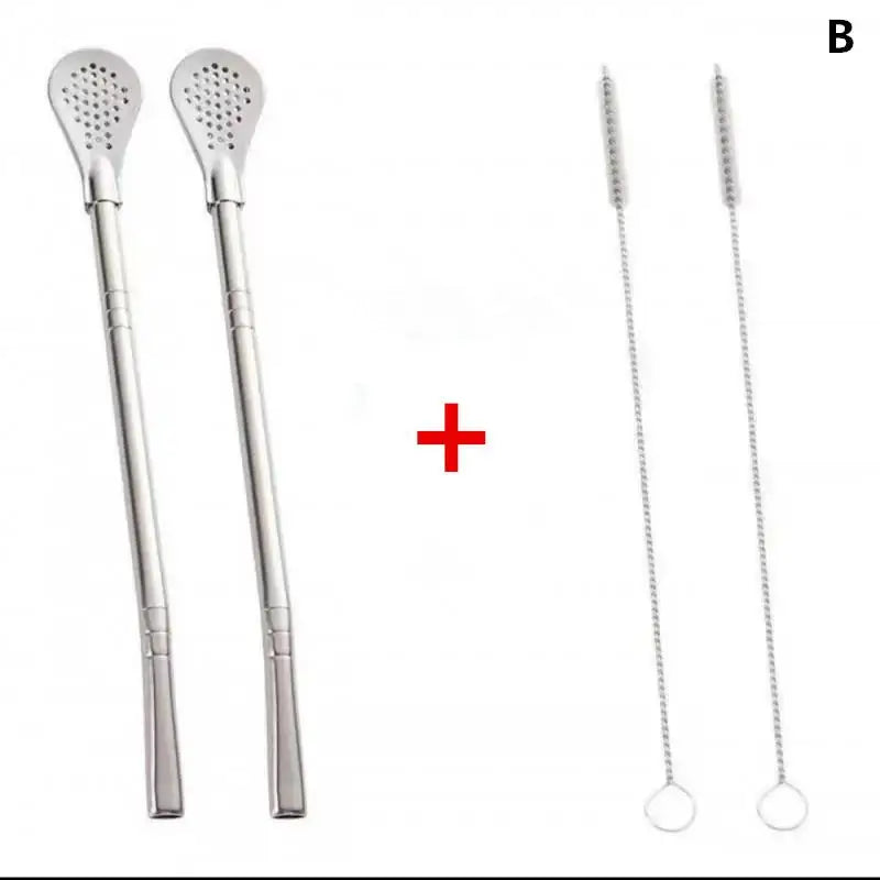 Stainless Steel Bombilla Filter Straw – Reusable Yerba Mate Set Filter Straw Set SPOT B