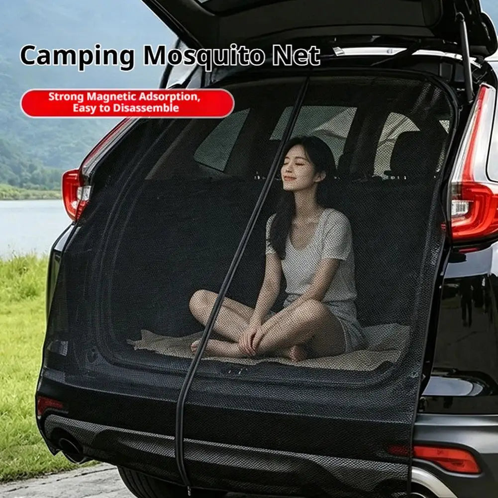SUV Tailgate Mosquito Net – Car Trunk Mesh Screen for Camping Car Trunk Mesh Screen SPOT