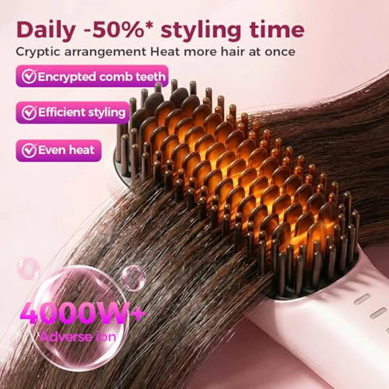 Cordless Ionic Straightening Brush – 4-Speed, Fast Heating Ionic Straightening Brush SPOT