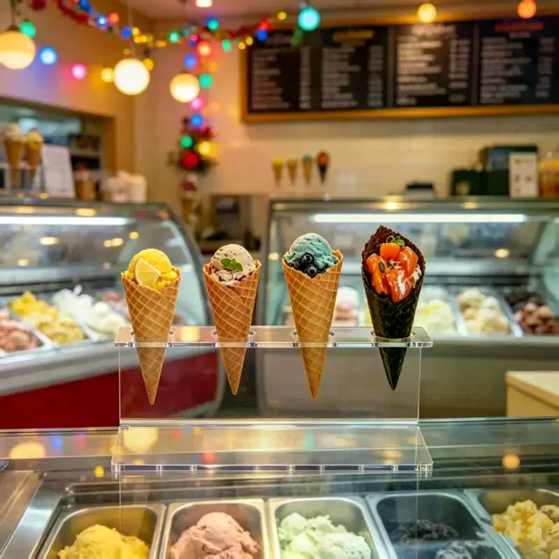 Acrylic Ice Cream Cone Holder – Clear Dessert Display Stand Dessert Display Stand SPOT