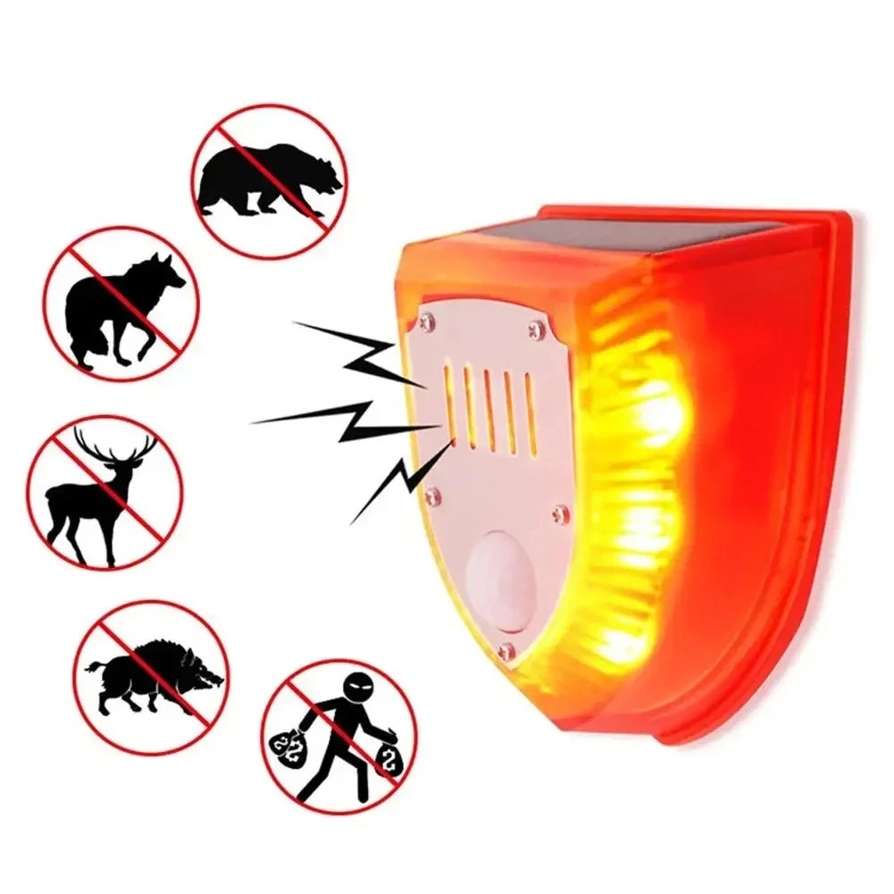 Solar Security Siren Alarm | 3-Mode Motion Sensor Animal Repeller Solar Security Alarm SPOT