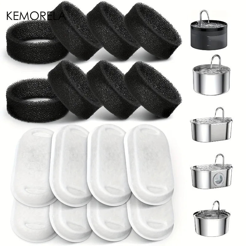 8-Pack Cat Water Fountain Replacement Filters – Multi-Model Pet Fountain Filter SPOT