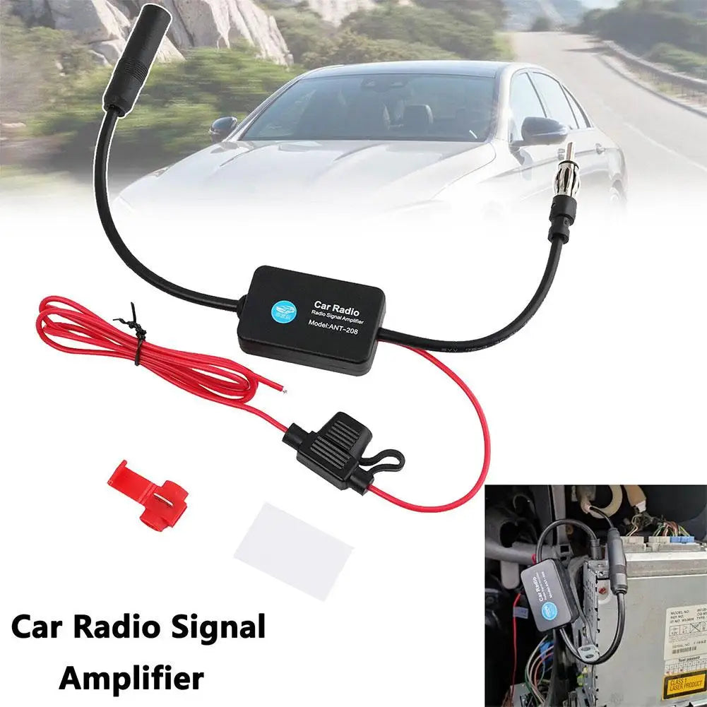 12V AM/FM Car Radio Antenna Signal Amplifier Booster Antenna Signal Booster SPOT