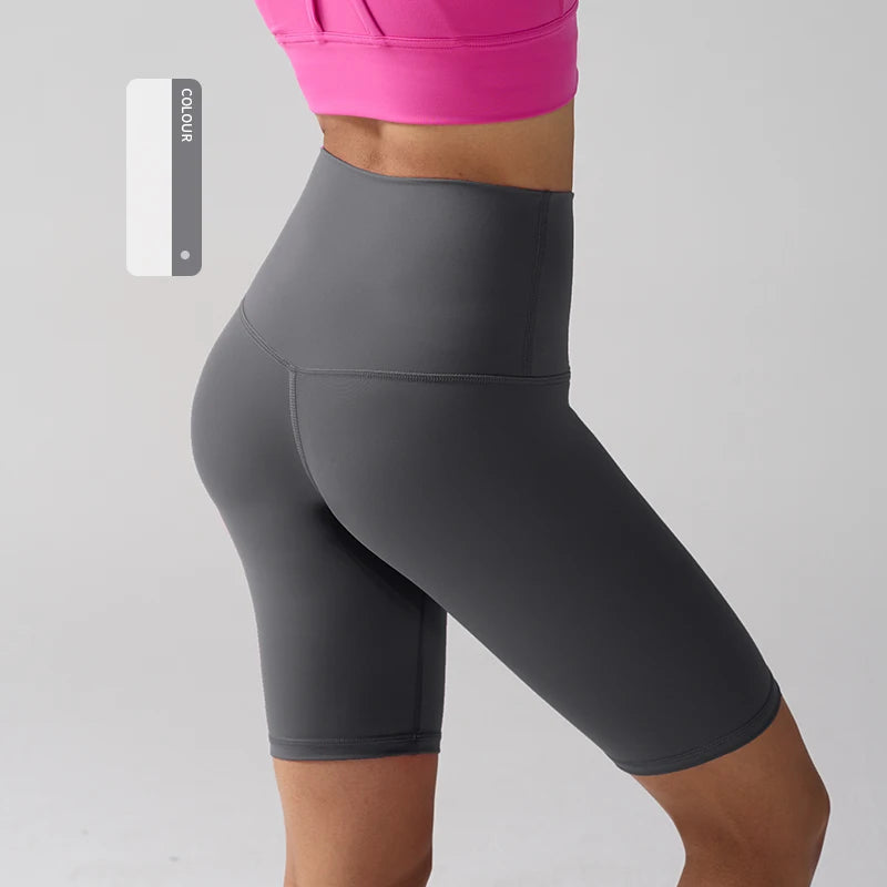 Women's High-Waist Yoga Shorts – Quick-Dry Squat-Proof Yoga Shorts SPOT Dark Gray M