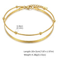 Double Layer Gold Anklet – 316L Stainless Steel Waterproof Fashion Anklet SPOT JC-265G