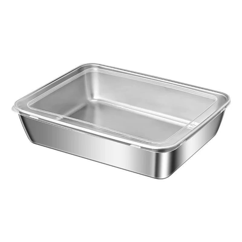 Stainless Steel Stackable Lunch Box – Airtight Food Container Food Storage Container SPOT White Lid-1pc