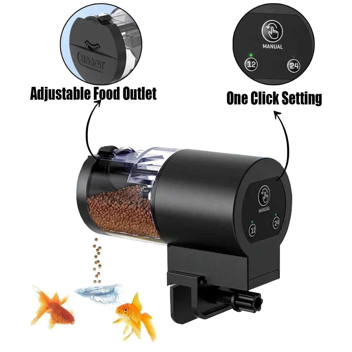 Automatic Fish Feeder 100ml – IP66 Waterproof Digital Timer Automatic Fish Feeder SPOT