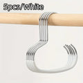 5-Pack Stainless Steel Hat Hangers – Non-Slip Closet Ring Hooks Closet Hat Hooks SPOT 5pcs white