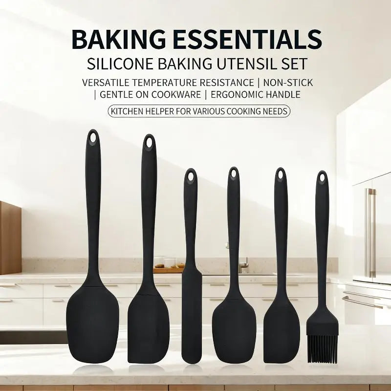 6-Piece Silicone Baking Utensil Set – Spatula, Spoon & Brush Silicone Baking Utensils SPOT